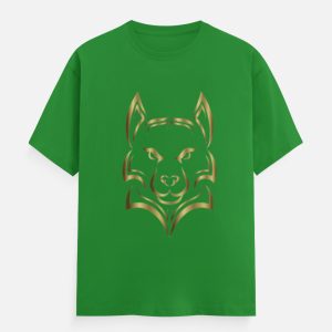 Metallic Gold Wolf Head Graphic T-Shirt