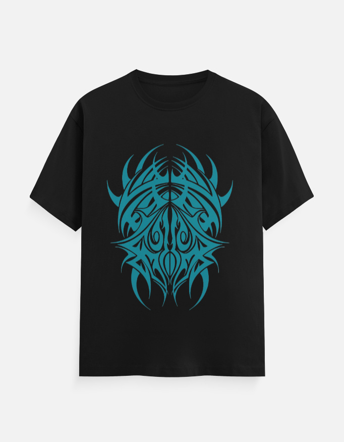 Teal Tribal Graphic Unisex Crewneck T-Shirt