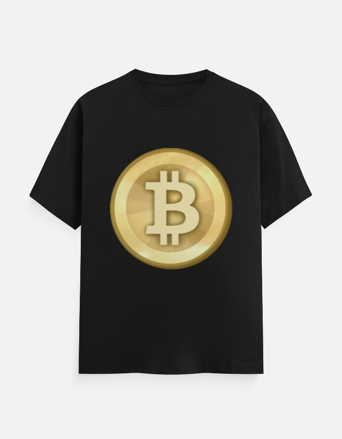 To The Moon // 3D Golden Bitcoin Graphic Tee