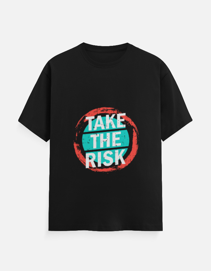 Take The Risk // Distressed Circular Typography Tee