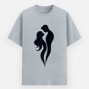 Romantic Couple Silhouette Graphic Unisex Basic T-Shirt