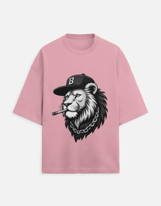Swagger Lion Graphic Unisex French Terry Oversized T-Shirt