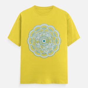 Aesthetic Circular Mandala Pattern Casual Cotton T-Shirt
