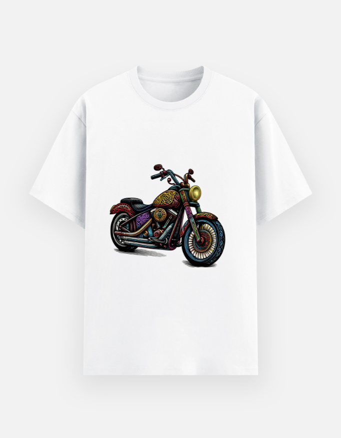 Vintage Chopper Cruiser Motorcycle Graphic Unisex Basic T-Shirt