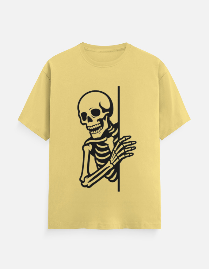 Peeking Skeleton Graphic T-Shirt