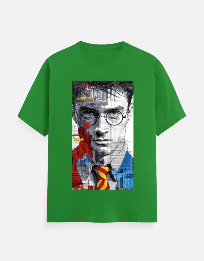Harry Potter Graphic T-Shirt – Flag Cotton Crew Neck Tee