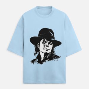 King of Pop Legend Portrait Printed Unisex French Terry Oversized Tee