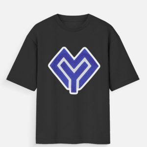 Geometric Maze Heart Graphic Unisex Oversized T-Shirt
