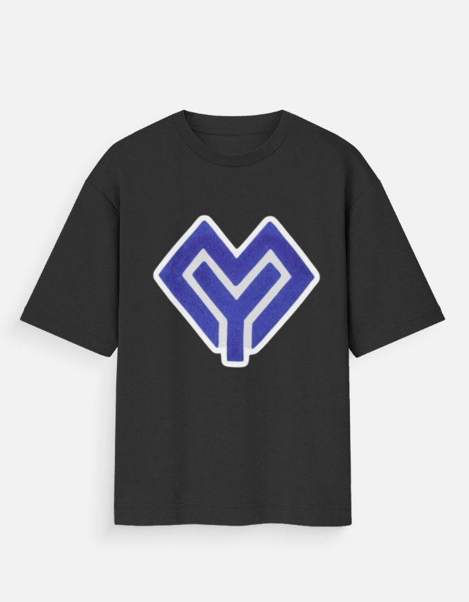 Geometric Maze Heart Graphic Unisex Oversized T-Shirt