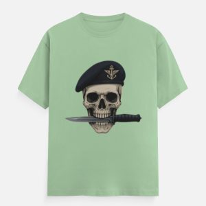 Military Commando Skull Graphic Unisex Crewneck T-Shirt